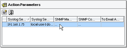 NSM Action Parameters Entry