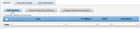 Add network zone subnet