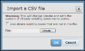 Import csv zones