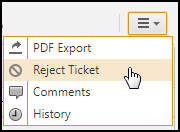 Reject ticket