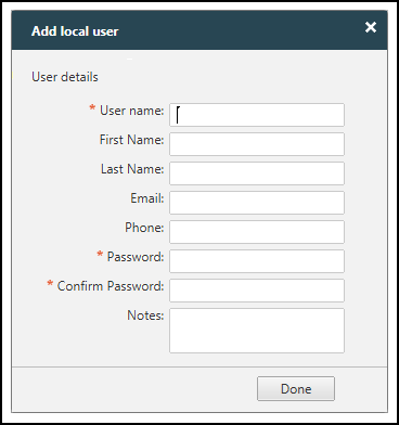 Local User details