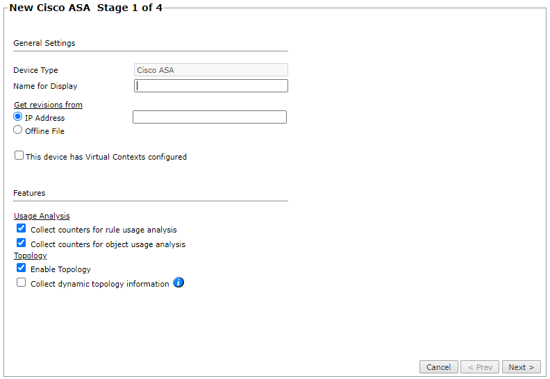 Adding Cisco ASA Firewall Devices