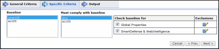 Baseline specific criteria