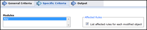 Firewall module change report specific