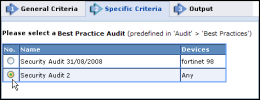security audit report specific