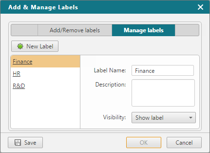 Access Request Manage labels